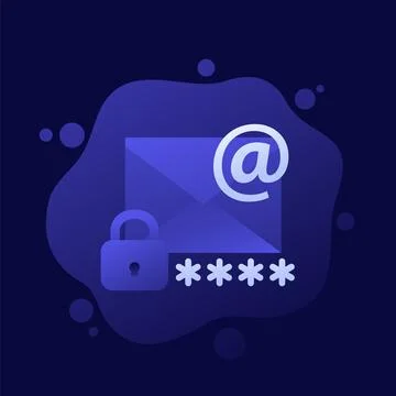 Email icon with password, vector design Stock Illustration
