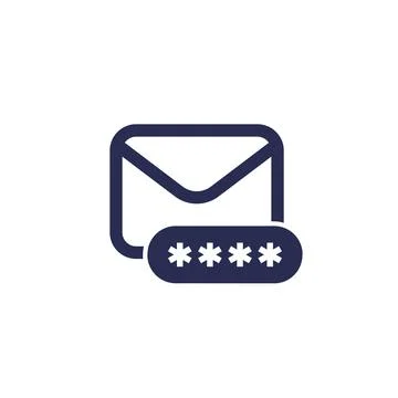 Email icon with password, vector Stock Illustration