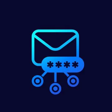 Email icon with a password, vector Stock Illustration