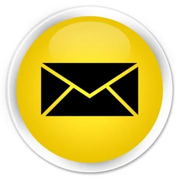 Email icon premium yellow round button Illustrazione stock