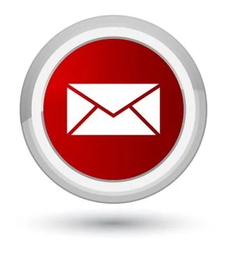 Email icon prime red round button Stock Illustration