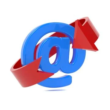 Email Icon with Red Arrow. Stock Illustration