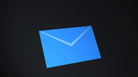 Email icon with red counter on black background. E-mail notification with Stock Footage