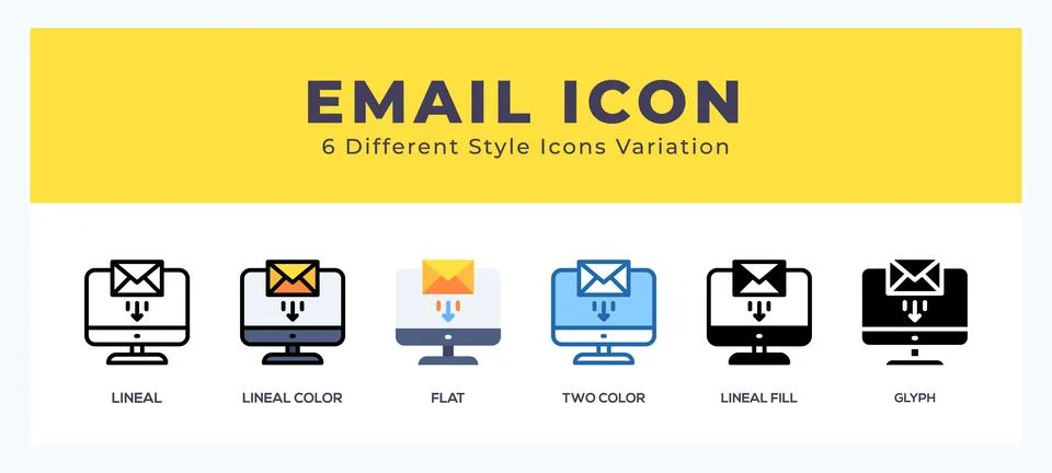 Email icon set. Design elements for logo Illustrazione stock