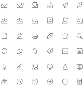 Email icon set Stock Illustration