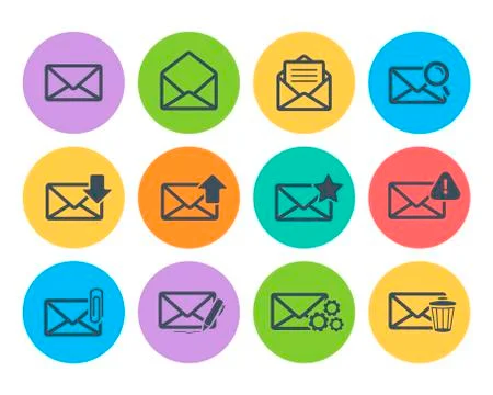 Email icon set Stock Illustration