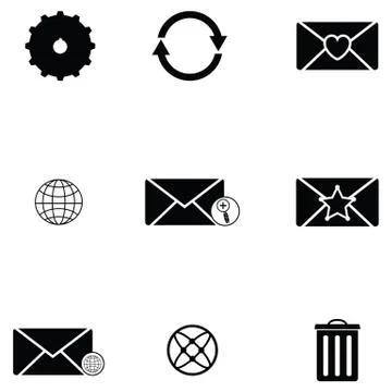 Email icon set Stock Illustration