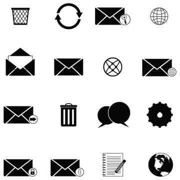 Email icon set Stock Illustration