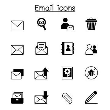 Email icon set vector illustration graphic design Stock Illustration