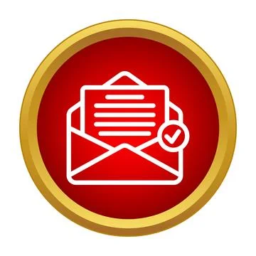 Email icon showing message successfully sent or received Stock Illustration