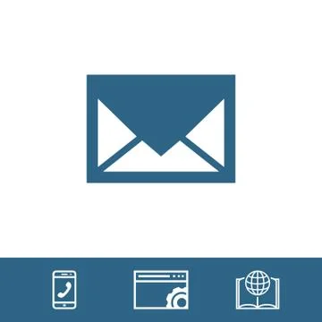 Email icon stock vector illustration flat design Stock Illustration