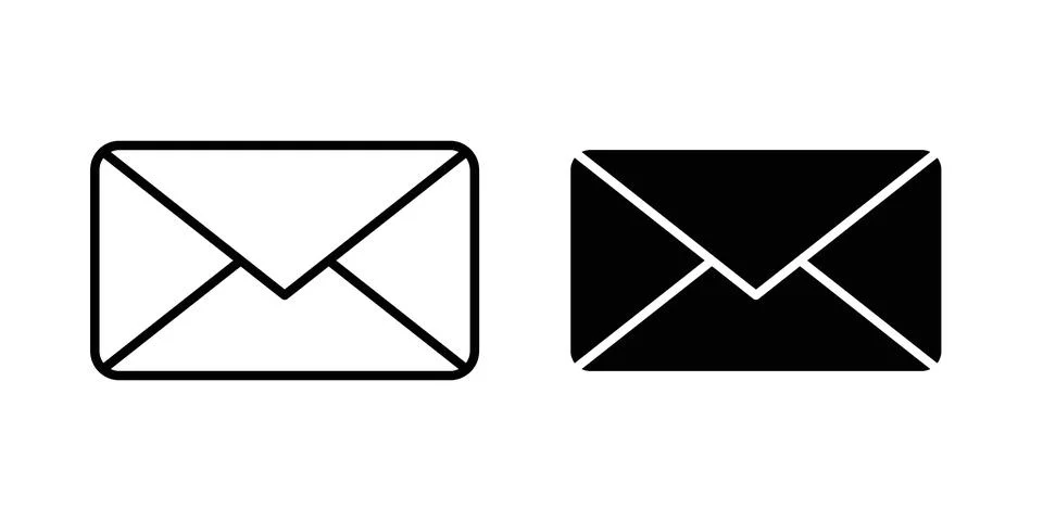 Email icon thin line and clipart style vector set Illustrazione stock