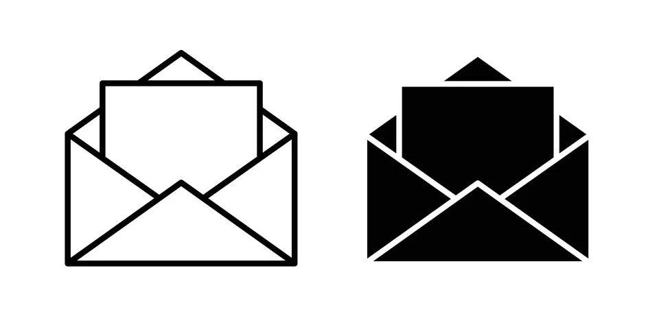 Email icon thin line and clipart style vector set Illustrazione stock
