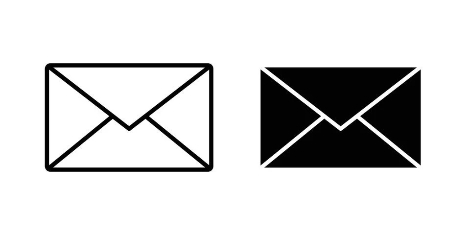 Email icon vector concepts, line and silhouette style Stock Illustration