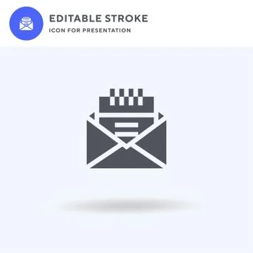 Email icon vector, filled flat sign, solid pictogram isolated on white, logo Illustrazione stock
