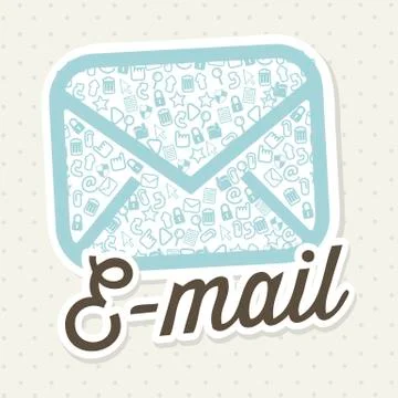 Email icons over beige background. vector illustration Stock Illustration