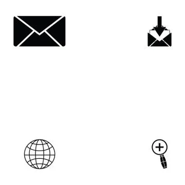Email icons set Illustrazione stock
