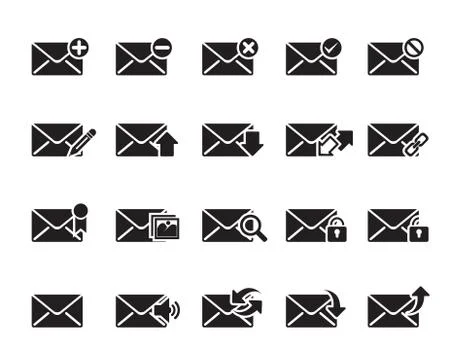 Email icons vector Stock Illustration