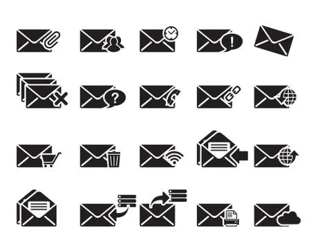 Email icons vector Stock Illustration