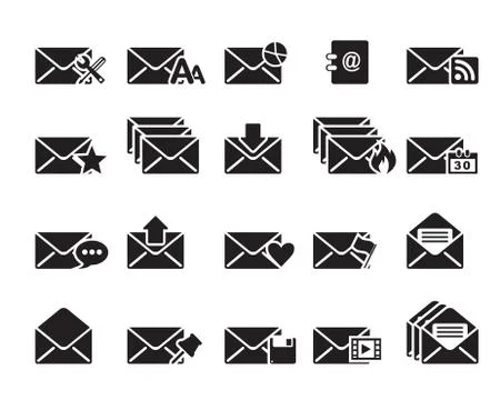 Email icons vector Illustrazione stock