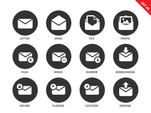 Email icons on white background 스톡 일러스트