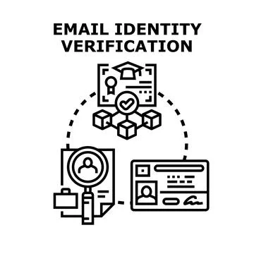 Email identity verification process with digital secure data 스톡 일러스트