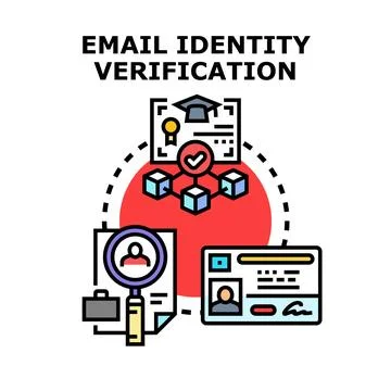 Email identity verification process with digital secure data Illustrazione stock