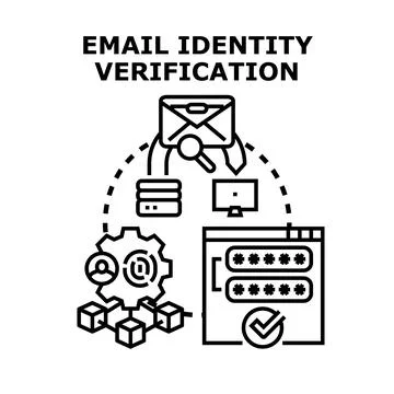 Email identity verification process for online security Stock Illustration