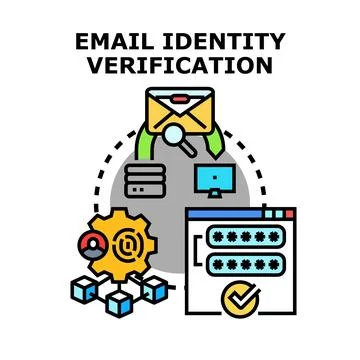 Email identity verification process for online security Stock Illustration