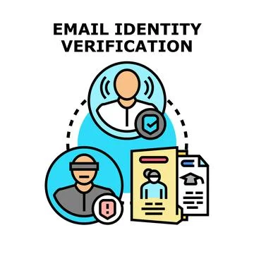 Email identity verification verifying online user security and authentication Stock Illustration