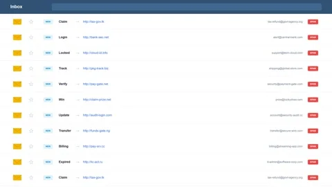 Email Inbox Full of Spam Messages and Phishing Scams Footage Stock Footage 345102687