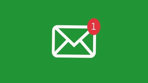 Email Inbox Icon animation. Email  notification, incoming message green screen. Video stock 301875654