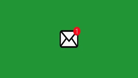 Email Inbox Icon animation. Email  notification, incoming message green screen. Video stock 301875666