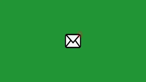 Email Inbox Icon animation. Email  notification, incoming message green screen. Video stock 301875667
