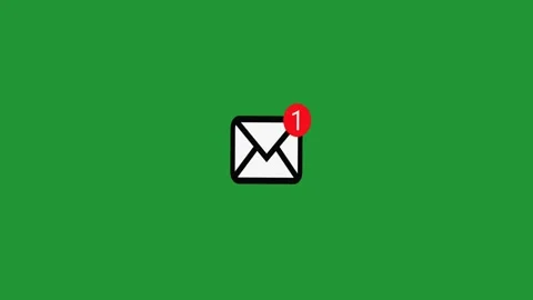 Email Inbox Icon animation. Email  notification, incoming message green screen. Video stock 301875668