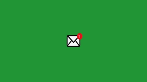 Email Inbox Icon animation. Email  notification, incoming message green screen. Stock Footage 301875669