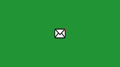 Email Inbox Icon animation. Email notification, incoming message green screen. Video stock 301875672