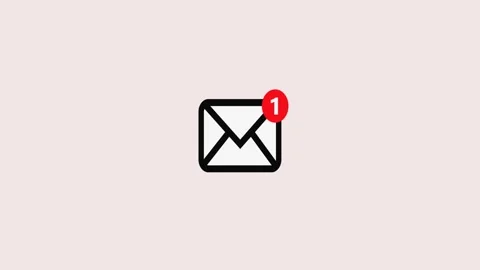 Email Inbox Icon animation. Email  notification, incoming message white screen. Video stock 301875690