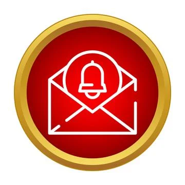 Email inbox notification bell alert message icon Stock Illustration