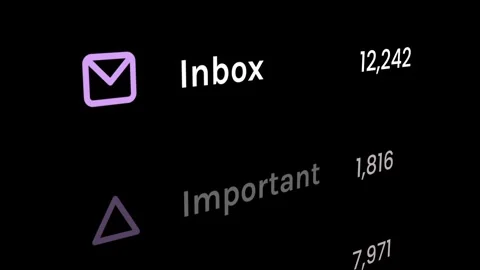 Email inbox notification counter web animation 4K video Stock Footage 340628373