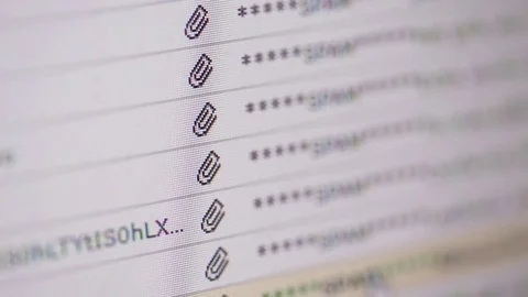 Email inbox  scrolling through  mail page Stock Footage 69875990