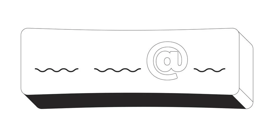 Email input field with at symbol 2D line object Illustrazione stock