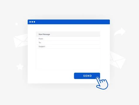 Email Interface concept. Blank Email Window Template for Sending Messages Stock Illustration