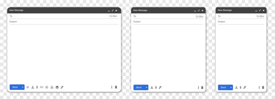 Email interface set 스톡 일러스트