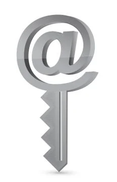 Email key concept illustration design over a white background Ilustração Stock