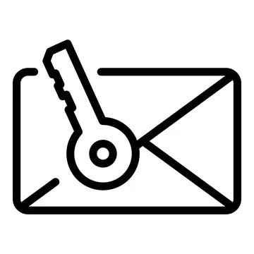 Email key icon outline vector. Multi password Illustrazione stock