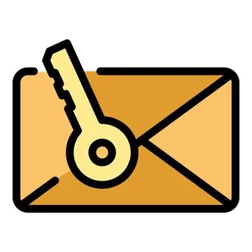 Email key icon vector flat Stockillustratie