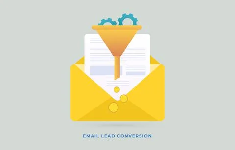 Email Lead Conversion flat vector icon concept. Work with customers who Stock Illustration