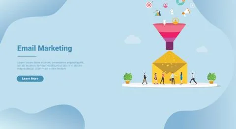 Email lead conversion marketing concept for website template or landing homep Stock Illustration