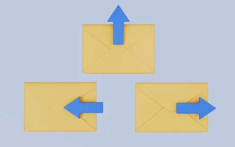 Email Left and Right Arrow icon 3d illustration Stock Illustration